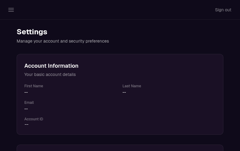 Account settings and security preferences